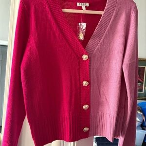 New Ice Women's Vibrant Pink and Red Cardigan